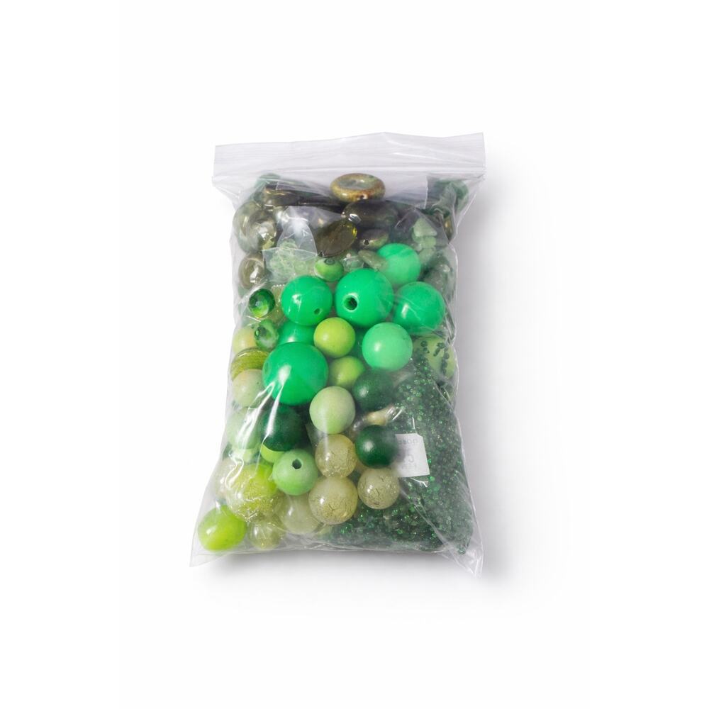 Green Mixed Bead Lot Glass Acrylic Resin Craft Jewelry Making Supplies